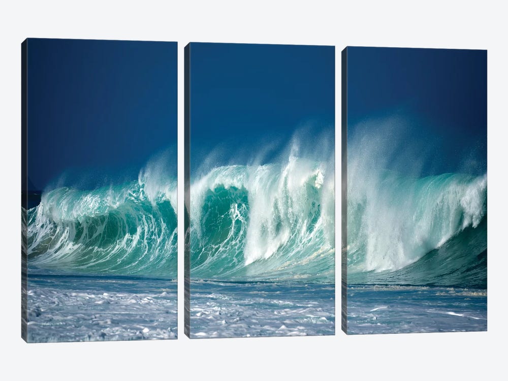 Enormous Wave I by Dennis Frates 3-piece Canvas Wall Art
