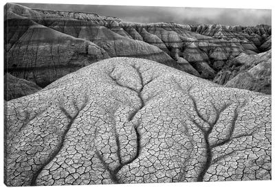Badland Erosion Canvas Art Print - Badlands National Park