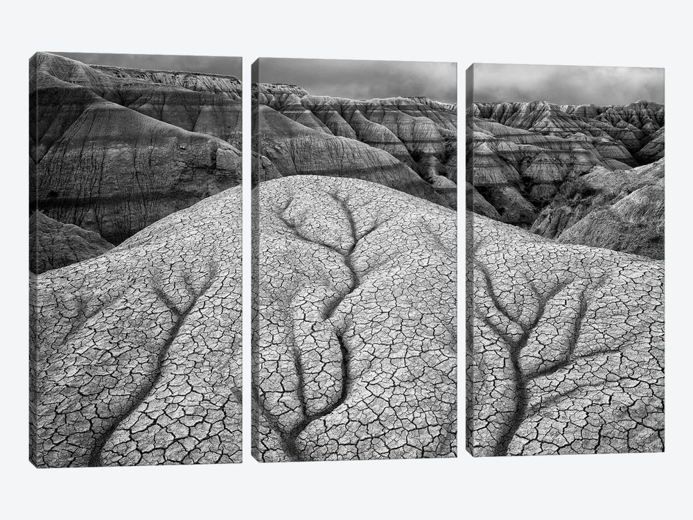 Badland Erosion by Dennis Frates 3-piece Canvas Print