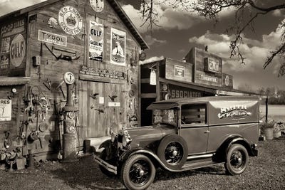 Antiques Car And Storefront by Dennis Frates multi panel art