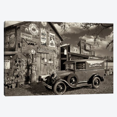 Antiques Car And Storefront Canvas Print #DEN1276} by Dennis Frates Canvas Art Print