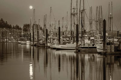 Moonrise And Fishing Boats by Dennis Frates multi panel art