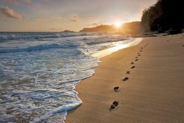 Dennis Frates: Footprints On The Sand by Dennis Frates