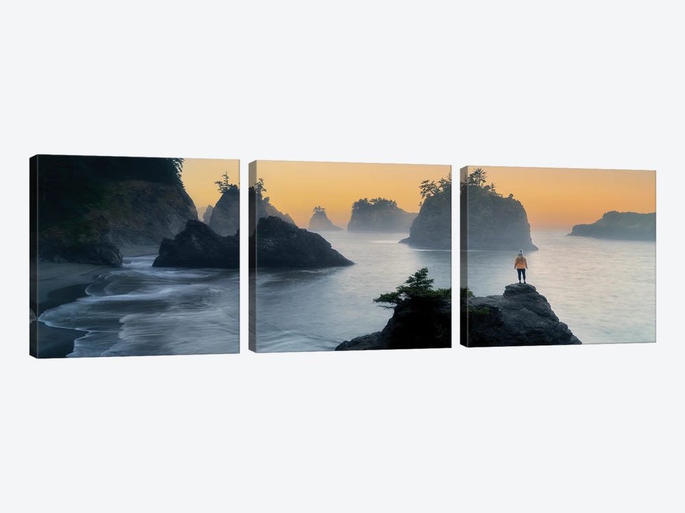 Keeping The Light Pano by Dennis Frates 3-piece Canvas Art Print