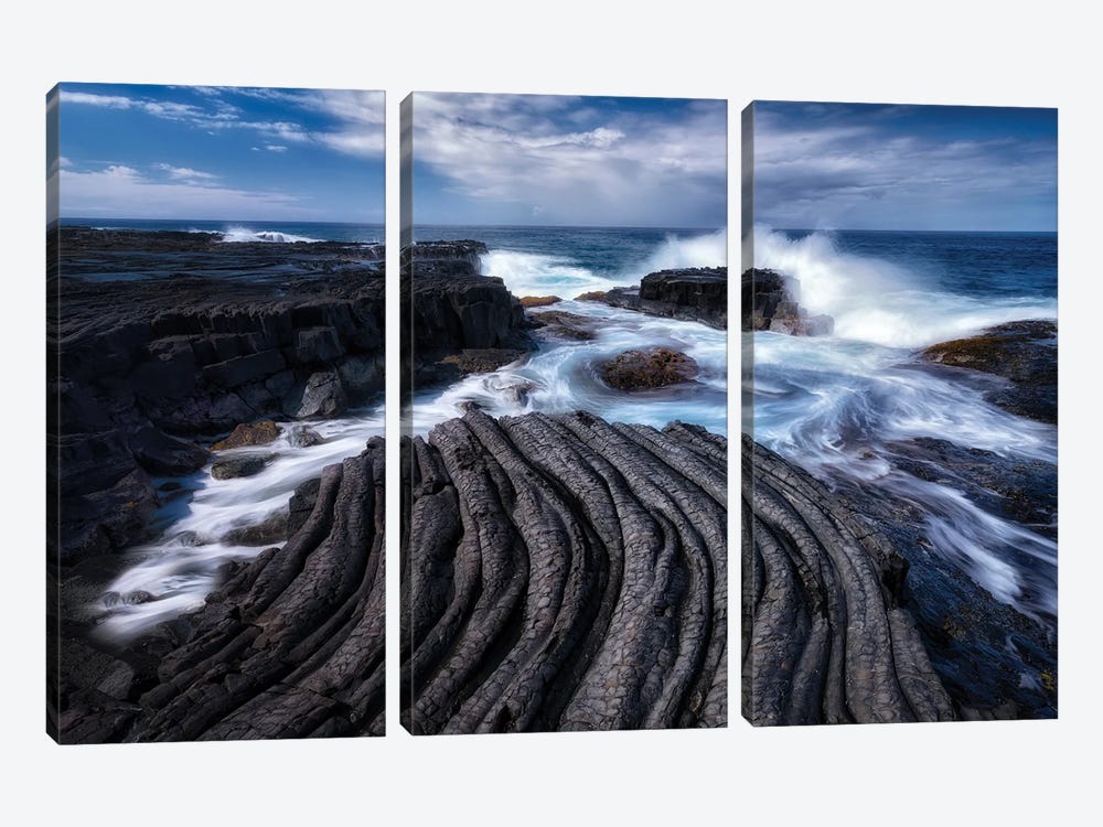 Lava To The Sea III by Dennis Frates 3-piece Canvas Print