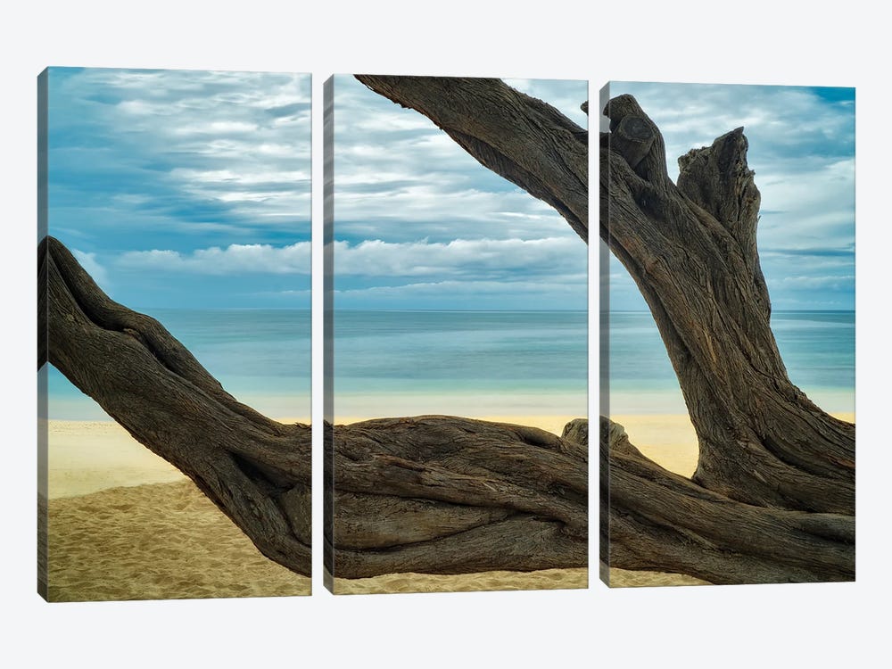 Secluded Beach V by Dennis Frates 3-piece Canvas Art