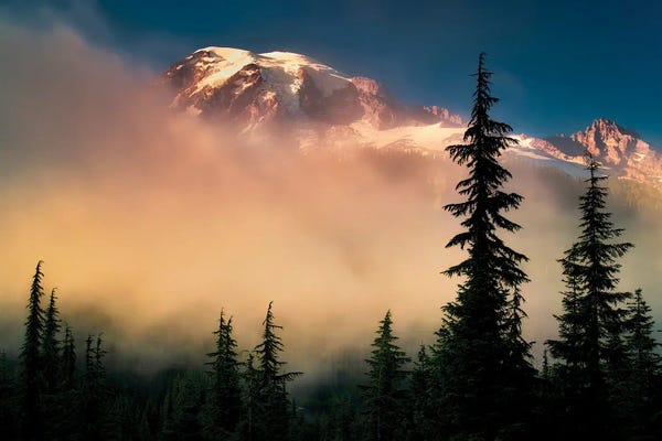 Washington: Rainier Foggy Sunrise by Dennis Frates