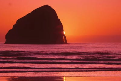 Haystack Sunset by Dennis Frates canvas print