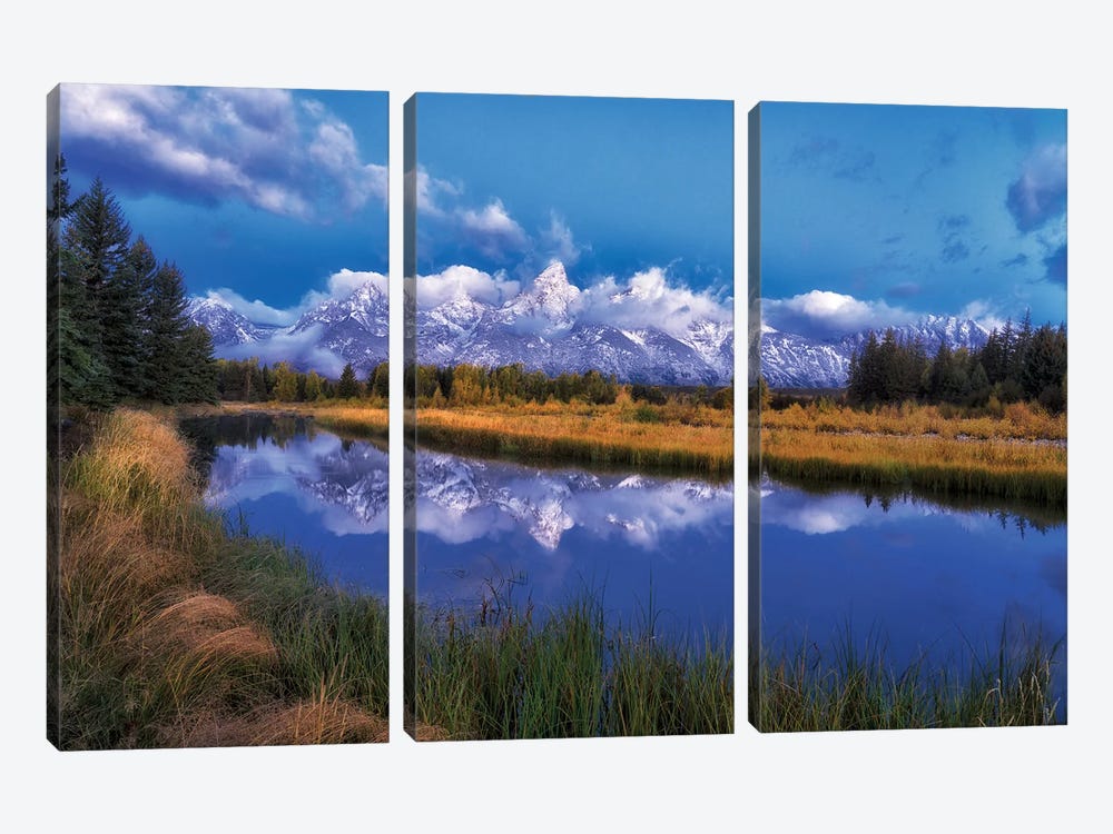 Teton Reflection by Dennis Frates 3-piece Canvas Print