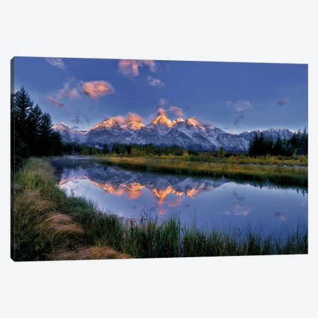 Teton Reflection Sunrise Canvas Print #DEN1545} by Dennis Frates Canvas Print