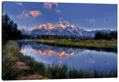 Teton Reflection Sunrise Canvas Art Print - Teton Range Art