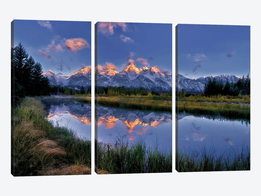 Teton Reflection Sunrise by Dennis Frates 3-piece Canvas Art