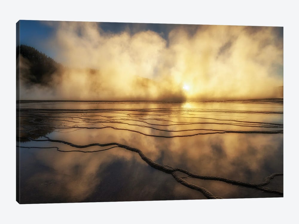 Grand Prismatic Spring Steam by Dennis Frates 1-piece Canvas Wall Art