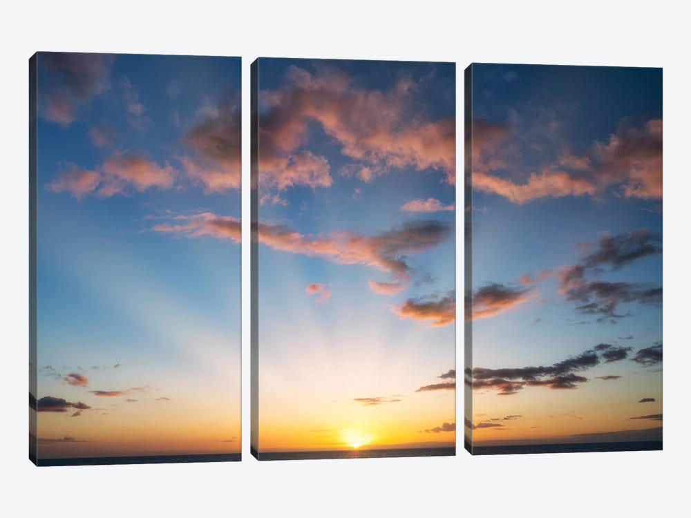 Tropical Sunset II by Dennis Frates 3-piece Canvas Art Print