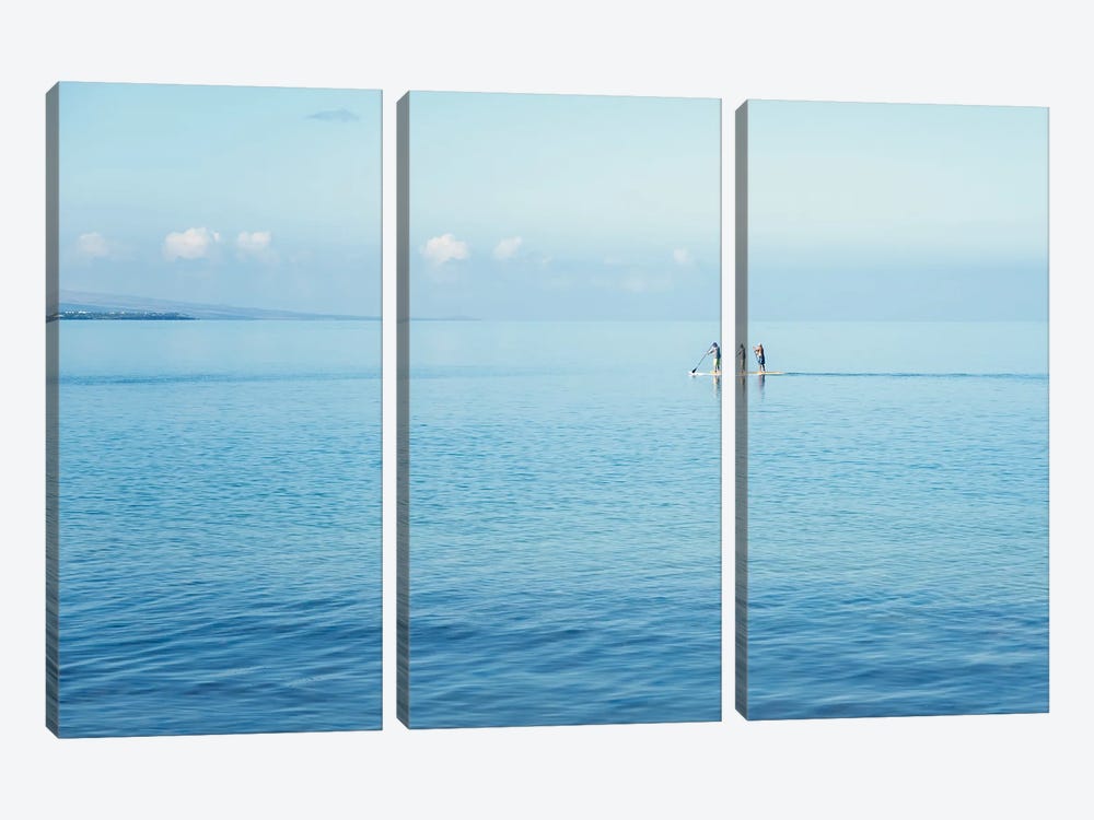 Surfboard Paddling by Dennis Frates 3-piece Canvas Print
