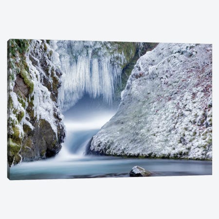 Icy Falls Canvas Print #DEN158} by Dennis Frates Canvas Wall Art
