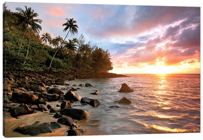 Kauai Sunset Canvas Art Print - Dennis Frates