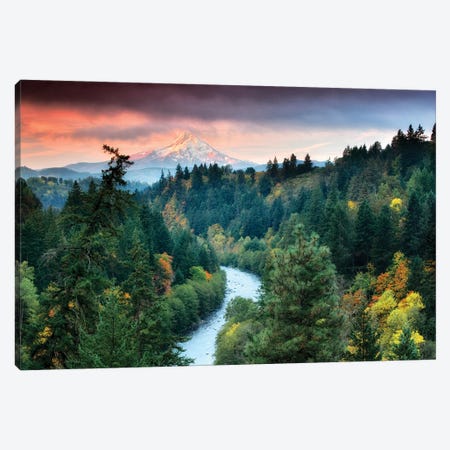 Mt. Hood And Stream Canvas Print #DEN1665} by Dennis Frates Canvas Art