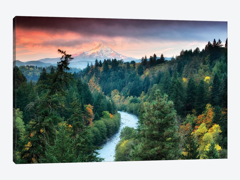 Mt. Hood And Stream by Dennis Frates 1-piece Canvas Art