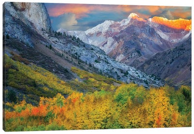 Sierra Autumn Sunrise Canvas Art Print - Mountains Scenic Photography