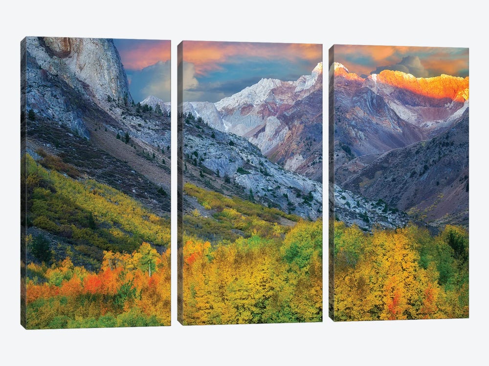 Sierra Autumn Sunrise by Dennis Frates 3-piece Canvas Print