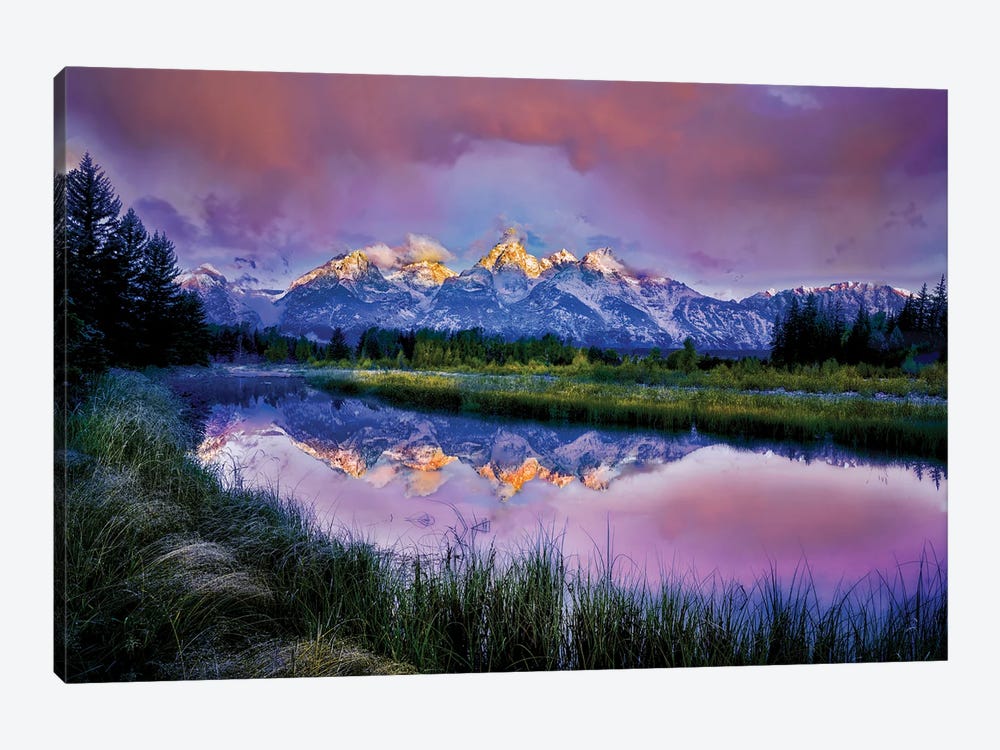 Teton Sunrise Reflection by Dennis Frates 1-piece Canvas Art Print