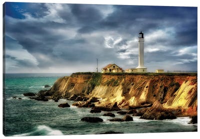 Lighthouse Storm Canvas Art Print - Nautical Scenic Photography