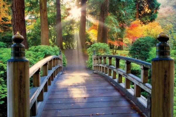 Dennis Frates: Bridge To Garden by Dennis Frates