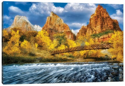 Zion Bridge Canvas Art Print - Zion National Park Art