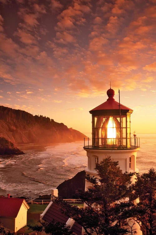Lighthouse Sunset by Dennis Frates wall art