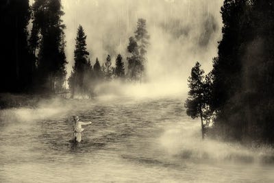 Foggy Fly Fishing by Dennis Frates art print