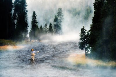 Early Morning Fly Fishing by Dennis Frates canvas print