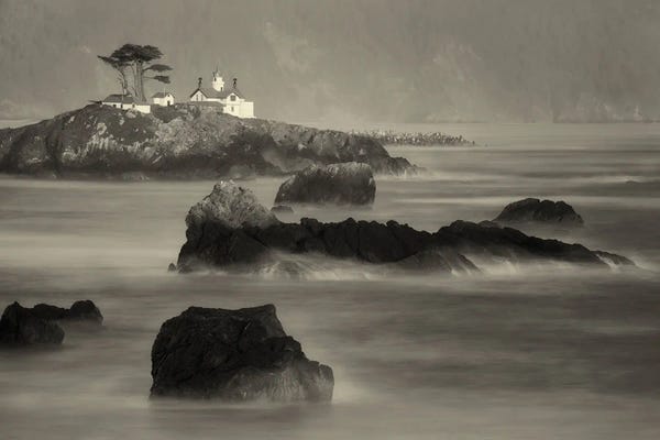 Islands: Lighthouse And Seas by Dennis Frates