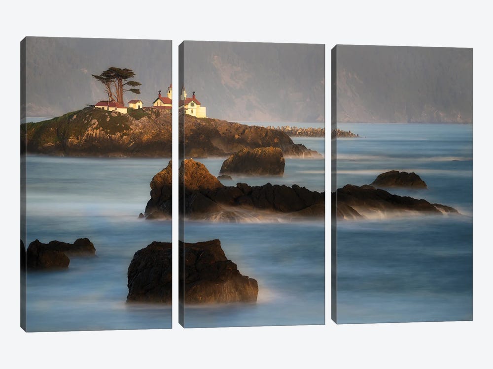 Evening Mist And Lighthouse by Dennis Frates 3-piece Canvas Art
