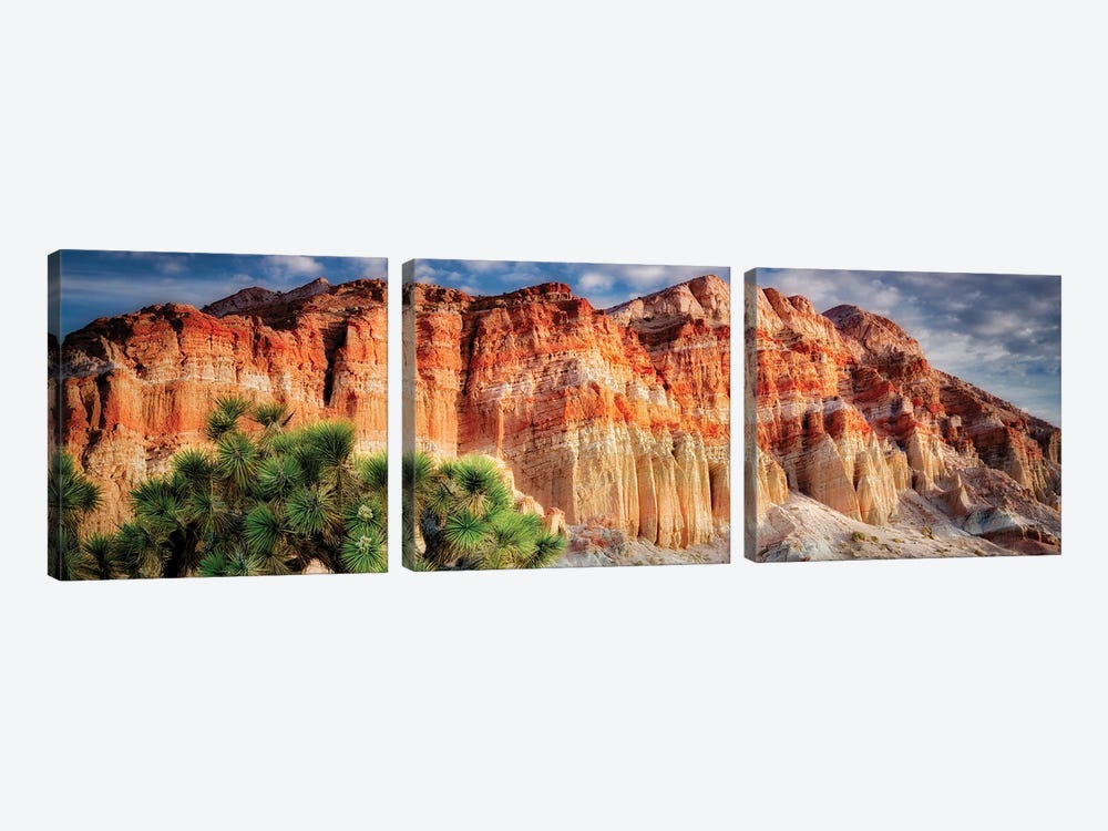 Southwest Cliffs Panoramic by Dennis Frates 3-piece Canvas Artwork