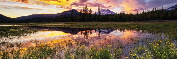 Lake Sunrises & Sunsets: South Sister Panoramic by Dennis Frates