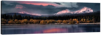 Sisters Sunrise Panoramic Canvas Art Print - Mountains Scenic Photography