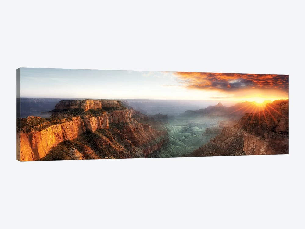 Grand Canyon Sunset Panoramic by Dennis Frates 1-piece Canvas Wall Art