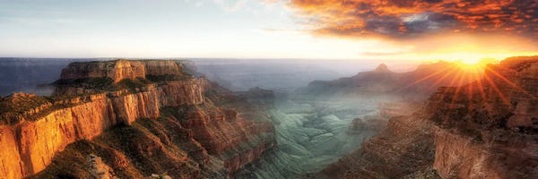 Grand Canyon National Park: Grand Canyon Sunset Panoramic by Dennis Frates