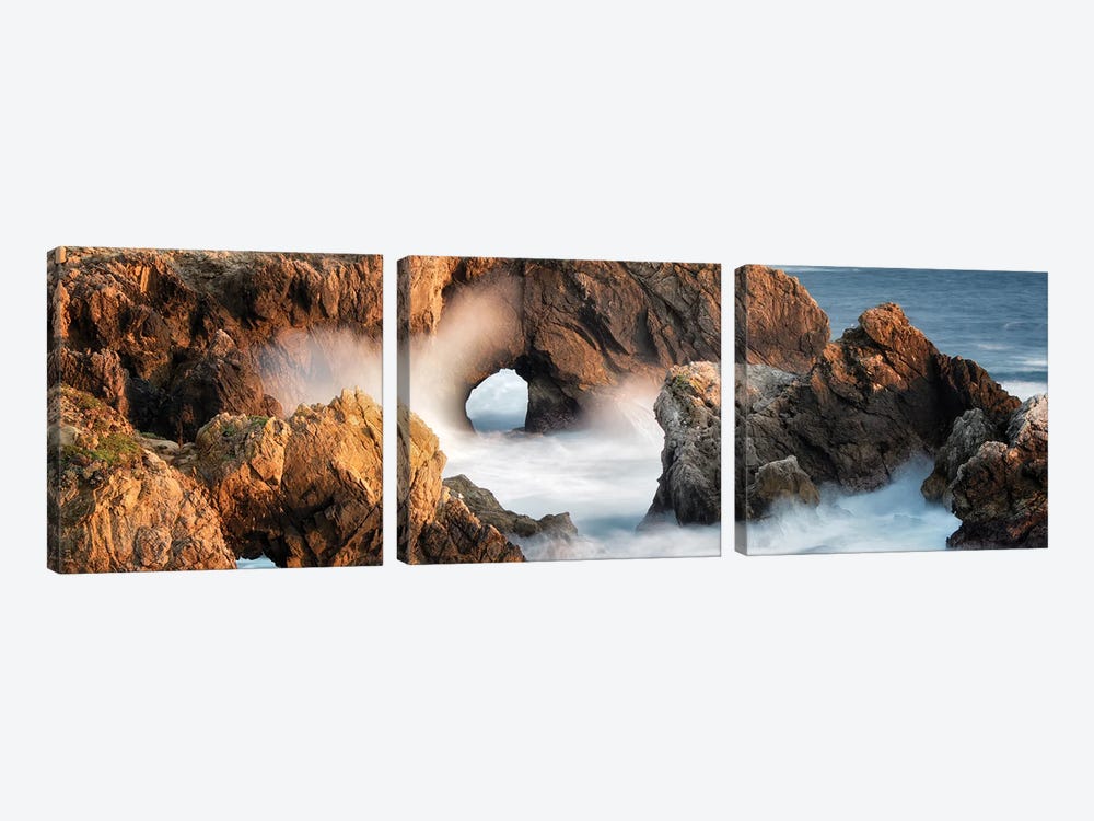 Sea Arch Panoramic by Dennis Frates 3-piece Canvas Artwork