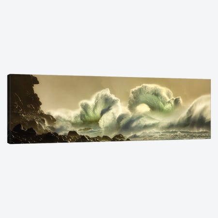 Tropical Storm Waves Panoramic Canvas Print #DEN2004} by Dennis Frates Canvas Wall Art