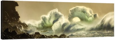 Tropical Storm Waves Panoramic Canvas Art Print - Dennis Frates