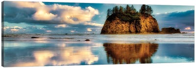 Low Tide Reflection Panoramic Canvas Art Print - Dennis Frates
