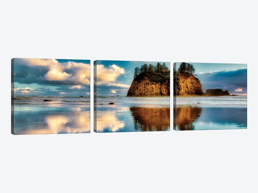 Low Tide Reflection Panoramic by Dennis Frates 3-piece Art Print