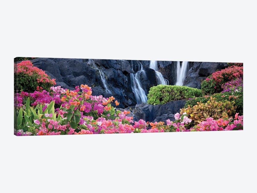 Waterfall Garden Panoramic by Dennis Frates 1-piece Canvas Art Print