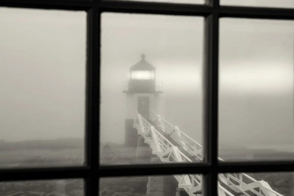Lighthouses: Foggy Lighthouse View by Dennis Frates