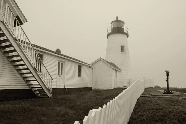 Lighthouses: Lighthouse In Fog by Dennis Frates