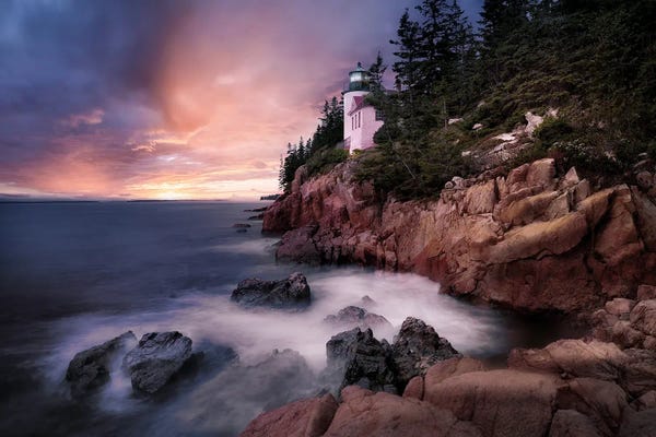 Lighthouses: Acadia Lighthouse Sunrise by Dennis Frates