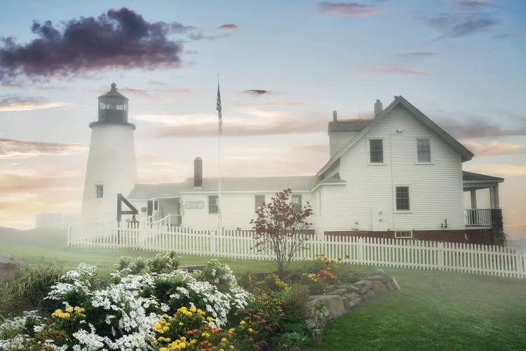 Lighthouse Sunrise And Fog