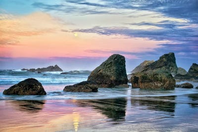 Moon And Surf by Dennis Frates canvas print